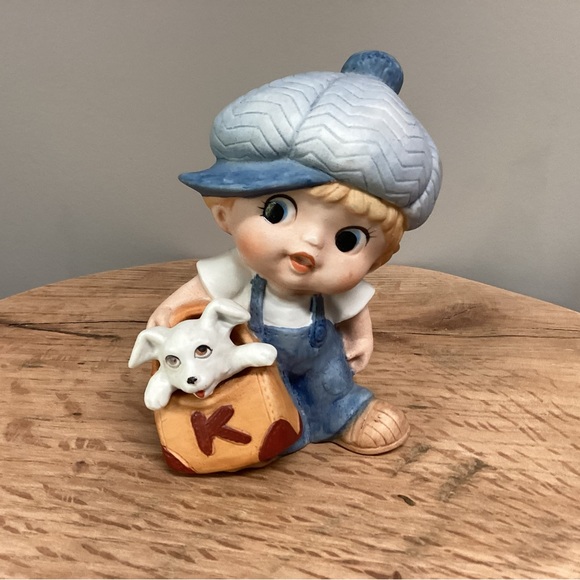Vintage - Homco # 1439 - Porcelain Boy with Dog Figurine - Excellent - Picture 3 of 11
